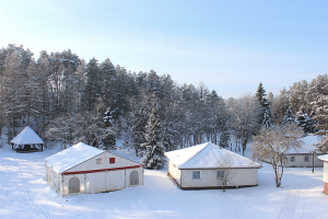 Domki murowane zimą